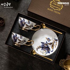 아소공방 독일 헤레우스 골드 비올레트 아이리스 본차이나 커피잔 세트, 2세트