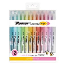 자바 파워라인 형광펜 마일드 12색세트, $LD4_마일드 12색세트, 1개