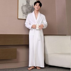 情侶純棉夾棉浴袍 男女四季通用保暖睡袍
