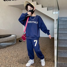 키즈 주니어 남아 에센세븐 보이 맨투맨 트레이닝 상하바지세트 봄가을