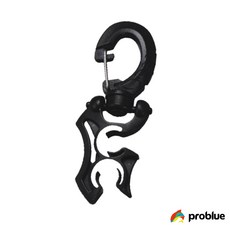 problue 兩孔管夾 掛勾 潛水管夾 特殊設計 2管夾 浮潛 呼吸管夾 固定管夾 潛水重裝 現貨, BK黑