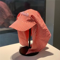 甜妹專屬布貼格子頭巾帽 出遊海邊沙灘帽 防曬包頭帽 女生可愛鴨舌帽 韓版百搭頭巾帽