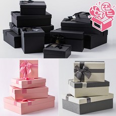 데코 리본 선물상자 포장용 싸바리박스 블랙 다양한 사이즈 색상, 1개, 13) 블랙 13호/ 40X30X18