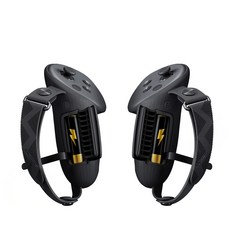 AMVR Quest 3 控制器握把保護套 防丟繩 可調節腕帶 輕鬆更換電池 VR遊戲配件, 黑, 1套, Q3HS1