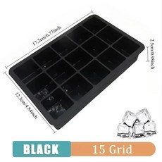 그리드 실리콘 아이스 큐브 금형 위스키 칵테일 냉동고 홈 메이드, 1개, 1. 15 Grids, 1L