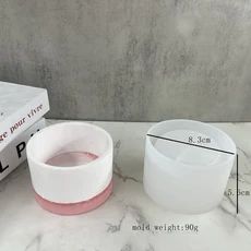 꽃 냄비 꽃병 금형 원형 패턴 화분 실리콘 금형 시멘트 석고 수지 즙이 많은 꽃 냄비 수지 금형 공예, a-03, 1개