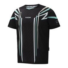 엑시옴(XIOM) 공식 본사 직영 맥스 2(MAX 2) 블랙 기능성 탁구 유니폼 반팔 상의 경기용 탁구복
