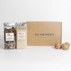 예산청년농부의 표고버섯 마음 2호 (건표고가루180g+표고차150g / 외박스+보자기포장) 무농약표고버섯원물, 2개