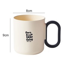 BAGEL蓓果 簡約字母漱口杯 水杯 漱口杯 刷牙杯 加厚耐摔 質感奶茶色 帶手柄漱口杯 情侶牙刷杯, 1個, 米白黑字, 米白