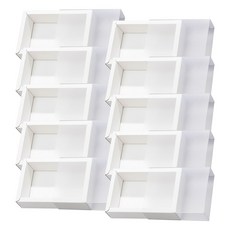 링비츠 슬라이드 슬리브 선물포장 박스 답례품 구디백 상자, 10개, 화이트 반투명