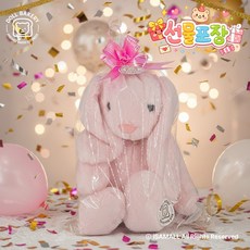 (선물포장) 노블래빗 진주목걸이 대형 인형 40cm 핑크 토끼 돌베이커리, 진주목걸이40_핑크, 1개 진주목걸이40_핑크, 1개
