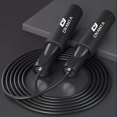 딘킨 고속 베어링 논슬립 성인 줄넘기, 1개, 블랙