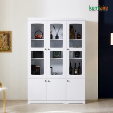 코어스 1200 거실수납 유리장식장세트 KMR-183, 색상:멀바우