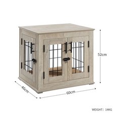unipaws 簡約歐式家具風室內寵物籠, 灰色【小號】60*46*52cm, 1個