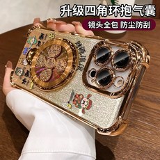 財源滾滾適用蘋果16手機殼13promax電鍍防摔15旋轉支架14國潮風12手機套 保護套