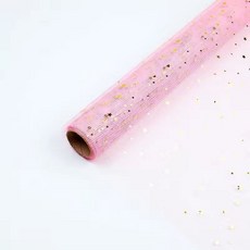 星月紗一整套批髮燙金包裝網紗包花材料黑紗白紗花藝花材批髮專用 F－, 星月紗48cm*4.5m粉色