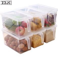 Z3JC 冰箱收納盒水果蔬菜密封透明保鮮塑料冷藏儲物冷凍盒, 1個, 4L (一個裝):如圖
