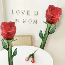 소꼼토퍼 빨간 장미 프로포즈 생일 선물 은박풍선, 1개
