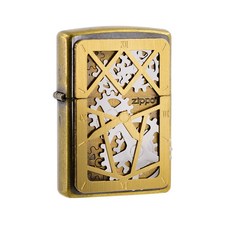 ZIPPO 機械齒輪(金)防風打火機 時鐘元素組合設計 華麗復古感 終身保修, 1個, ZA-6-O46