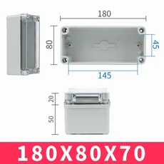 방수 접속함 IP67 실외 모니터링 박스 투명 커버 쉘 ABS 플라스틱 밀봉, 09 180x80x70mm