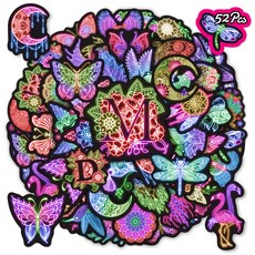 50Pcs 네온 드림 그물 그라디언트 옵션 어두운 스티커빛나는 방수 비닐 데 컴퓨터 전화 장식 DIY, [01] 135KSHR-ordinary