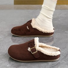 Modern Fashion 여성 발편한 털 뮬 빈티지 슬리퍼 X166