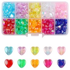 비즈 재료, 투명하트, 1개