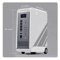 大容量行動電源 帶滾輪設計 多接口輸出 家用應急 戶外活動適用, 1個, 220V 白色