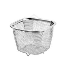 全店折扣 日本廚房蔥薑蒜收納盒冰箱蔥花保鮮盒瀝水備菜盒食物水果食品專用, 1個, 不鏽鋼瀝水籃（1個裝）方形