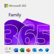 [마이크로소프트] Microsoft 365 Family PKC [가정용/실물발송/6인사용/1년사용] 소프트웨어
