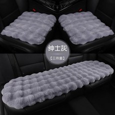 汽車坐墊 鼕季毛絨兔毛保暖加厚座墊, 1個, 淺灰色,主駕駛1片 泡泡絨