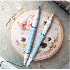 토이앤스티치/자수용 펜/지우개펜/블루/화이트/도안펜/프랑스자수/십자수-당일발송, 지우개펜 - 화이트, 1개