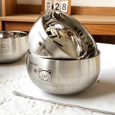 臺灣爆品-316不鏽鋼兒童卡通碗家用防摔防燙碗學生雙層加厚吃飯飯碗食品級, 【赫赫熊】316兒童碗-350ml,無規格, 1個