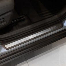 [비브랜드] 메탈 도어스커프 사이드도어스탭 발판 보호패드 도어스커프 몰딩 커버EV3호환 용품, 도어스텝_카본