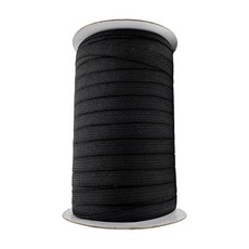 웹스카 1/8인치 & 1/4인치 5/16인치 3/8인치 폭의 평평한 탄성 코드 밴드 로프 땋은 스트레치 스트랩 코드 롤 스풀 니트 DIY 재봉 제작 x 100야드-화이, Black, 1/8 Inch-200Y, 블랙, 1개