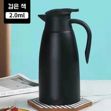 304스테인리스 강보온보냉 주전자, 블랙, 2L