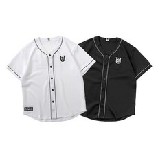 야구 반팔티 팀복 단체복 반티 화이트 블랙 유니폼, 검은색 2XL 루즈핏, 1개