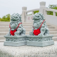 해태상 돌작품 해치 해태 사자 석상 동상 조각상 조경장식 풍수소품 액막이, 중형