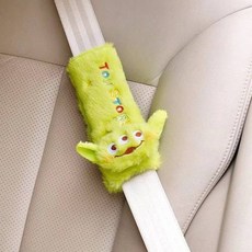 四季通用可愛卡通頭枕護頸枕車用靠枕腰枕少女心車載座椅枕頭腰靠 UmEj, 1個, 三眼仔安全帶套