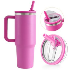 LJL 대용량 스텐리스 텀블러 1180ml/887ml/591ml 보온보냉 텀블러, 1개, 1.18L, 로즈 핑크