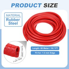 6/10M 고무 엣지 트림 가드 U 채널 엣지 프로텍터 씰 스트립 금속 클립 포함 자동차 도어 시트 메탈 해치, 02 6M, 05 10mm x 7mm Red