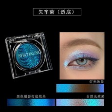 臺灣出貨 單色眼影 彩色啞光 高飽和 高顯色 磁吸自扣盤 白色細閃 高光眼妝 變色龍, 矢車菊 透底 變色龍, 1個
