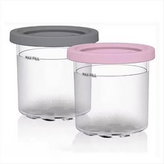 NINJA CREAMI NC300s 시리즈 아이스크림 메이커 교체와 호환용 2Pcs 아이스크림 파인트 컵 씰링 뚜껑이있는 보관 용기, 흔한, 1개