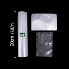 500CM/ROLLS SOUS VIDE 보관용 야채 가방 진공 실러 식품 고기 과일, 20cm, 1개, 20cm