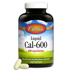 Carlson 液體 Cal-600 軟膠囊, 1個, 100 件
