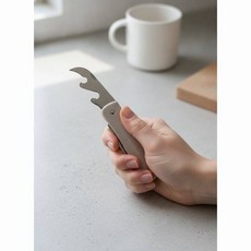 STC 다기능 접이식 오프너 과도 세트 캠핑용 휴대용 주방 칼 캠핑용품, 1개, 아이보리