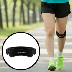 쿠션핏 슬개골 무릎보호대 밴드 아대, 탄탄 블랙, 1개