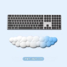 可愛雲朵滑鼠墊 漸層款 淺藍色+白色, 手託墊天藍單款, 1套