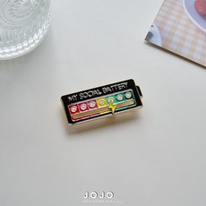 JOJO 社交能量電池胸針, 1個, 黑色電池, 黑色電池