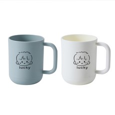 高顏值漱口杯情侶刷牙杯，一對套裝，簡約家用學生卡通漱口杯, 霧藍（男孩）+ 白色（男孩【2個裝】）, 1個